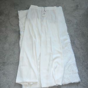 White Zara wide-leg trouser pants